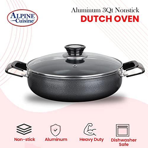 3 Quart Non stick Caldero Stock Pot with Tempered Glass Lid and Carrying Handles (3-Quart Caldero / Standard Packaging)