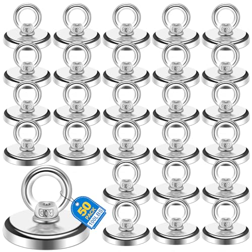 50 Pack Heavy Duty Magnetic Hooks (50 Count)
