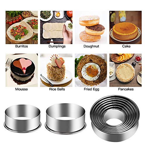 12 Pieces Biscuit Cookie Cutter Set With Tin Box Biscuit Plain Edge Round Cutters Metal Ring Baking Molds (12 Sizes with Tin Box)
