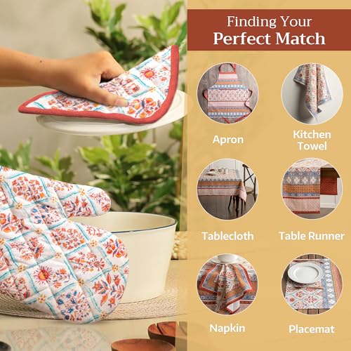 Maison d'Hermine Oven Gloves 100% Cotton Oven Mitt (059 - Cachemire / 7.5" x 13" (Oven Mitt))