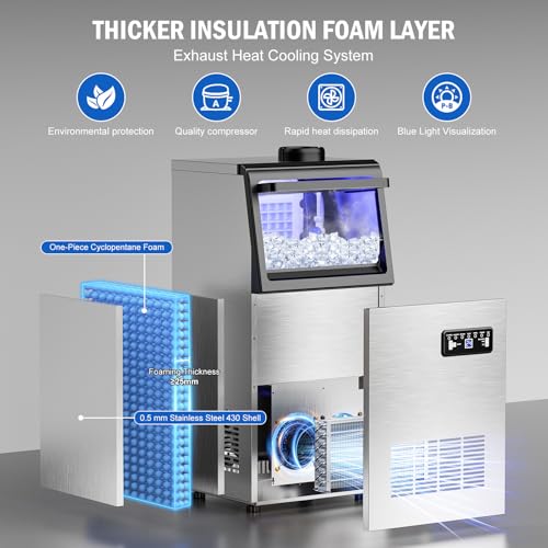 120 lbs Commercial Ice Maker Undercounter 5 Gal Jug Self