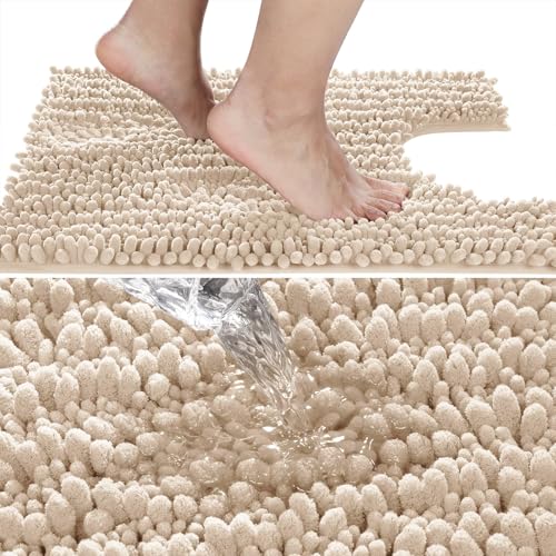 Toilet Rug U Shaped Washable 24x20 Inch (6.9375 Sq Ft)