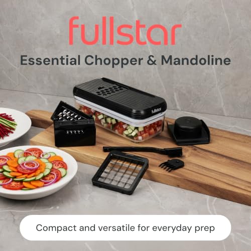 Essential Vegetable Chopper & Mandoline Slicer (White/Black)