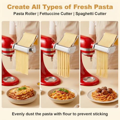 Pasta Attachment for KitchenAid (Metallic Silver Pasta Attachment)