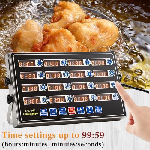 1 Pack Commercial Digital Kitchen Timer for Cooking (16 Channel)