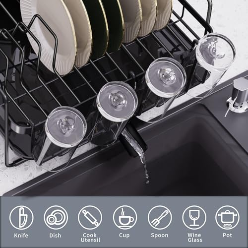 Extendable Dish Drying Rack (20.5"-27.6" L x 12.6" W)