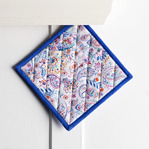 Pot Holders 100% Cotton Potholders (083 - Indian Floral / 8" x 8" (Pot Holder Pack of 1))