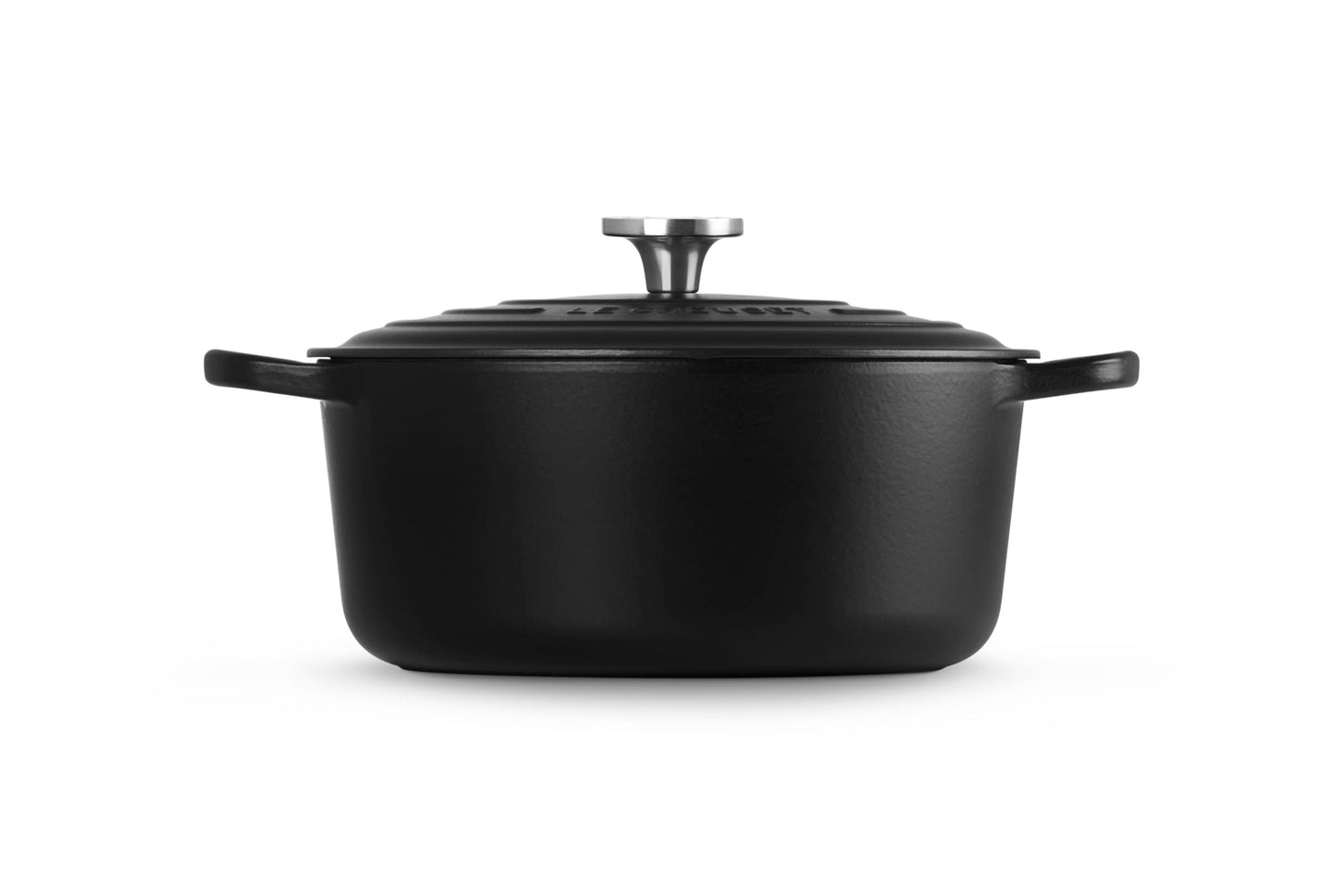 Enameled Cast Iron Round Dutch Oven (Licorice/Crucible Knob / 7.25 Qt)