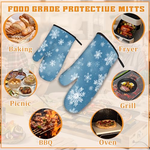 Snowflakes Oven Mitts and Pot Holders (4 Count)