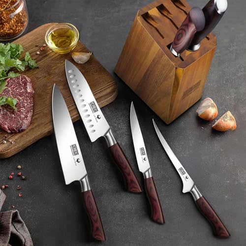 7PCS Kitchen Knife Set with Block (7 Pieces Knife Set)