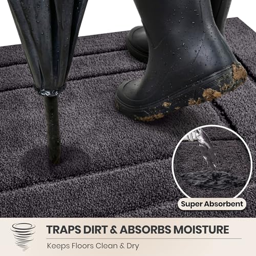 Dirt Trapping Door Mat Indoor Entrance (Charcoal / 20" X 31.5" (Rectangular))
