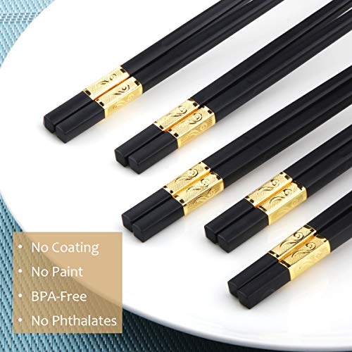 10 Pairs Fiberglass Chopsticks (Gold-10 Pairs)