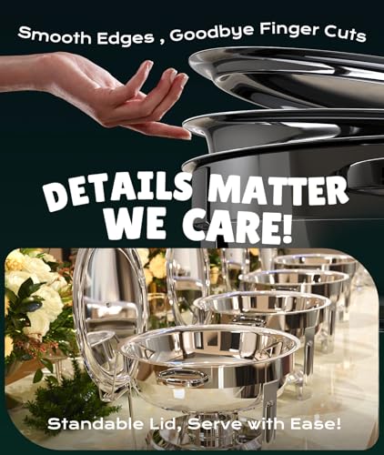 Chafing Dishes for Buffet 4 Pack (4 PACK / Silver)