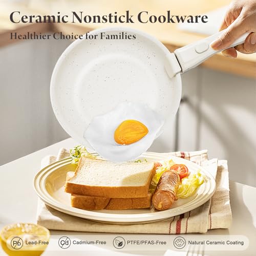 22 Piece Pots and Pans Set Non Stick with Removable Handles