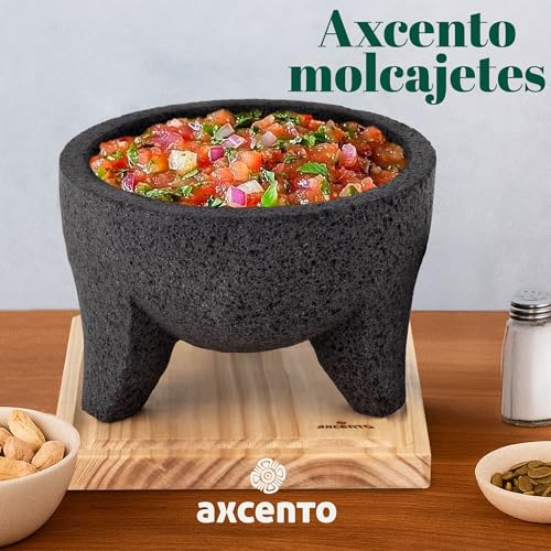 Traditional Molcajete Mexicano Volcanic Rock Mortar and Pestle Set Handmade of Authentic Lava Rock in Puebla Mexico Guacamole Bowl Cutting Board Included Molcajete Bowl de Piedra Volcanica