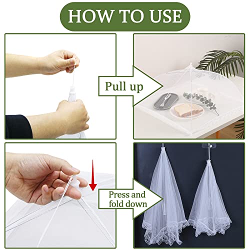8 Pack Food Tents Food Covers for Outside Mesh Screen Include 2 Extra Large