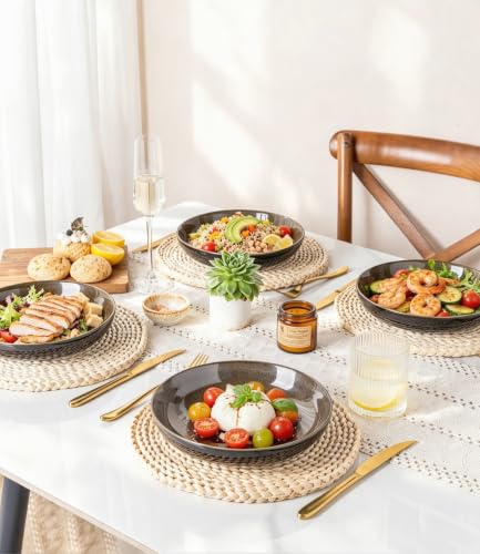 9.0" Ceramic Pasta Bowls Set of 6 (Set of 6 / Coffee)