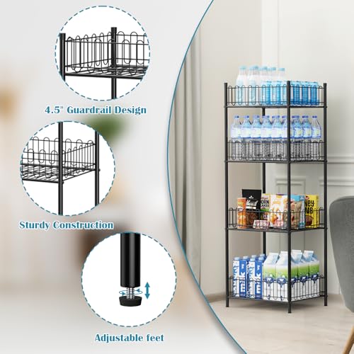 Water Bottle Storage Holder 4 Tier Can Organizer for Pantry