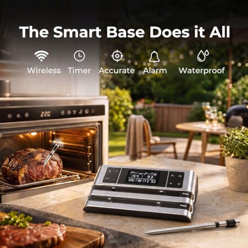 Wireless Meat Thermometer (Silver and Black)