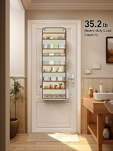 Hanging Over the Door Organizer 1 Pack (Beige / 4 Tier)
