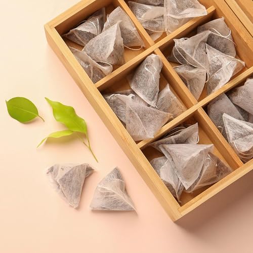 Tea Organizer Box Food Safe Chemical Free Bamboo Wood Storage Chest Big (6-Slot Rectangular / TEA Stamp)