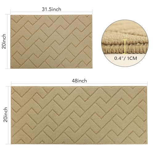 Kitchen Runner Rug (Brown / 20"x48"+20"x32")