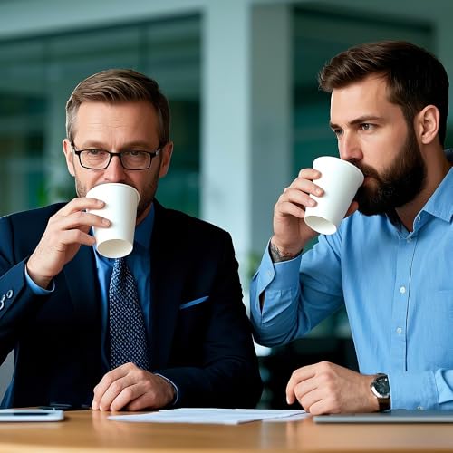 500 Pack 8 oz Disposable Paper Coffee Cups (White / 8 oz)