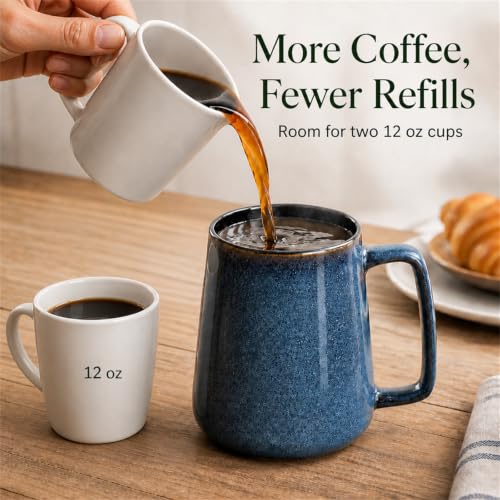 Extra Large Tall Coffee Mugs with Handle (24 oz-Blue&Green)