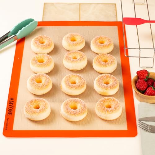Silicone Baking Mat for 2 (Bright Orange / 19.7"L x 13.6"W)