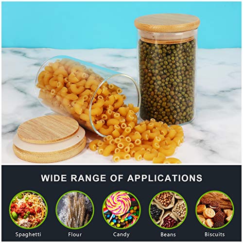 15 Pack 8 oz Glass Jars With Bamboo Lids for Kitchen (8 fl oz (15 pcs))