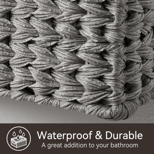 Wicker Baskets for Storage (Gray / 11¼"L x 7½"W x 3½"H)