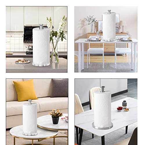 Silver Standing Paper Towel Holder for Kitchen& Bathroom Countertop