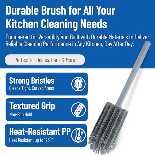 Large Water Bottle Brush Ideal for Wide (Gray)
