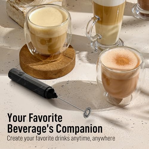Zulay Froth N Go Milk Frother (Forge Marble / Rechargeable Frother)