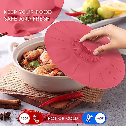 Silicone Bowl Lids Red (5 Piece / Red)