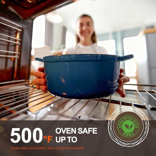 Enameled Cast Iron Dutch Oven (5.5 Quart / Midnight Blue)