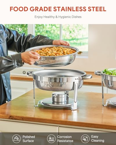 2pcs 5QT Round Chafing Dish Buffet Set (2 Packs)