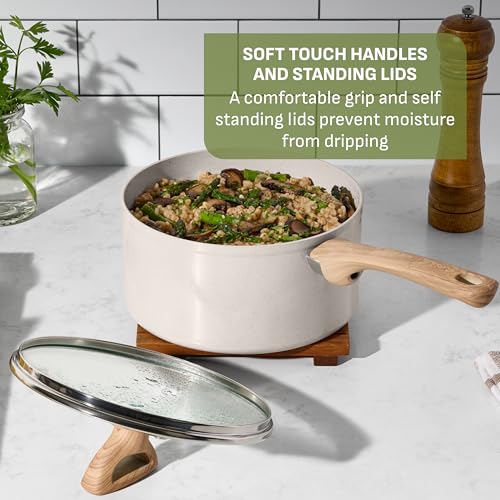 Revive Ceramic Nonstick Pots and Pans Set (Beige Granite / 12-Piece)