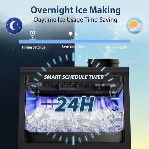 Commercial Ice Maker Machine with 20 Storage Bin (100Lbs/24H-Silver2)