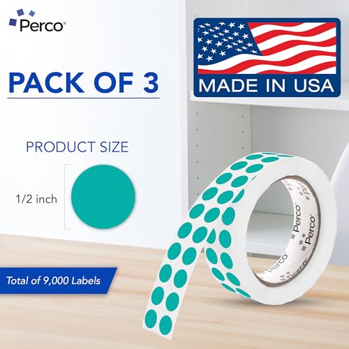 Teal Perforated Round Circle Dot Sticker 1 (Teal / 0.5 Inch)