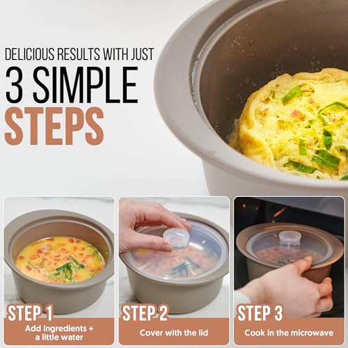 40oz Platinum Silicone Microwave Steamer Pot with Handle & Lid (40oz / Butter Yellow)