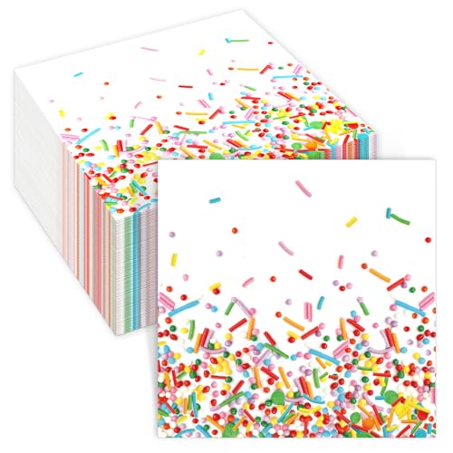 100 Pcs Sprinkles Donut Napkins Birthday Party