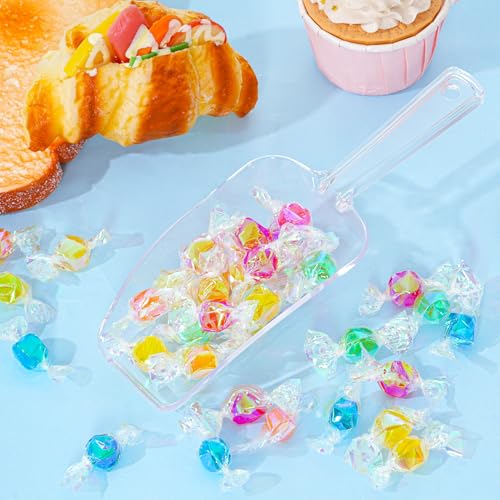 4Pcs Clear Plastic Ice Scoop for Freezer (4 Count)