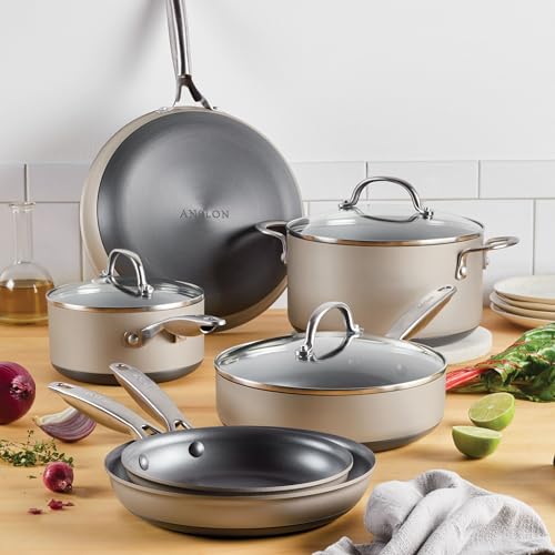 Achieve Hard Anodized Nonstick Cookware Pots and Pans Set (Cookware Set (9 Piece) / Silver)