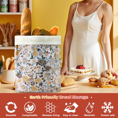 Beeswax Bread Bags for Homemade bread (Yellow & Apricot)