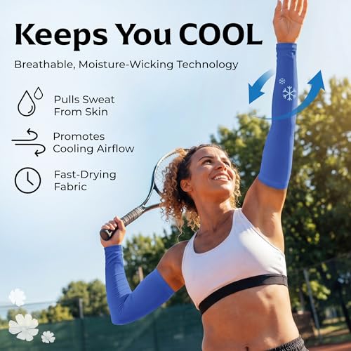 Women’s Cooling Arm Sleeves (1 Pair: Dark Blue / One Size)
