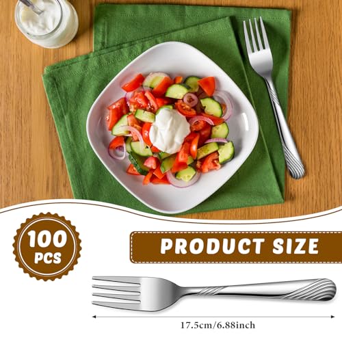 100 Pcs Metal Dinner Forks Bulk