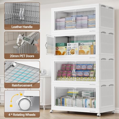 800Qt Extra Large Stackable Storage Bins with Lids (4 Count)