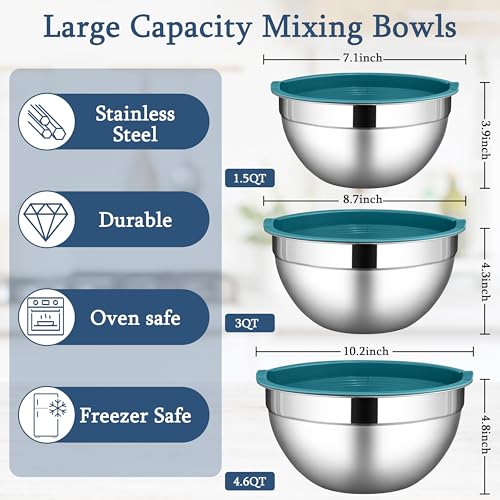 Mixing Bowls Set with Lids (6 Count)