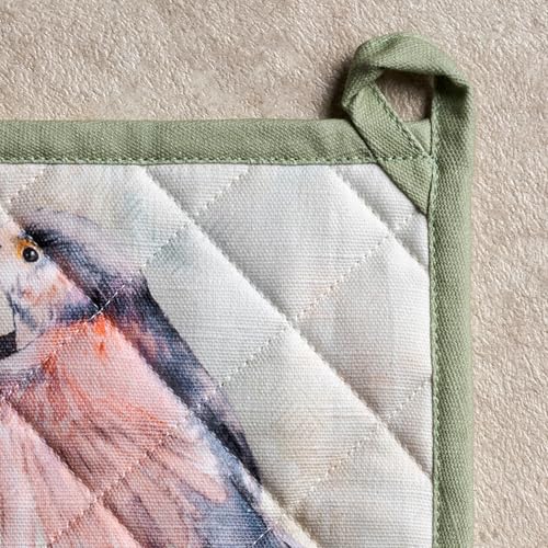 Pot Holders 100% Cotton Potholders (070 - Flying Birds / 8" x 8" (Pot Holder Pack of 2))